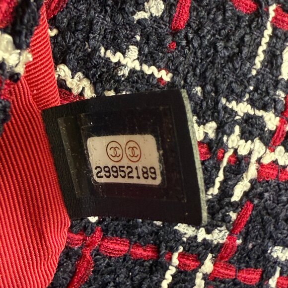 Chanel 19 Large Bag Tweed Navy Red White Multicolor - Picture 13 of 16